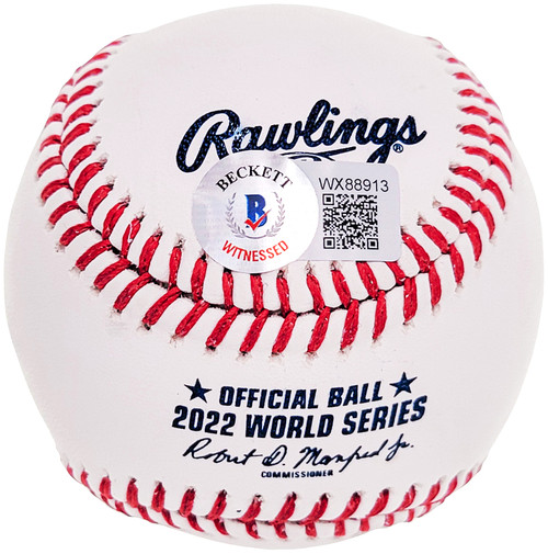 Cristian Javier Autographed Official 2022 World Series Logo MLB Baseball  Houston Astros Beckett BAS Witness Stock #220452