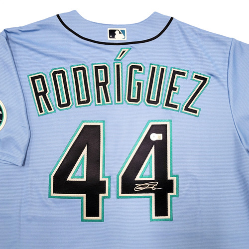 Seattle Mariners Julio Rodriguez Autographed Teal Nike Jersey Size