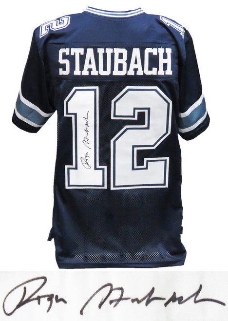 Dallas Cowboys Roger Staubach Signed Navy Jersey - Schwartz Authenticated