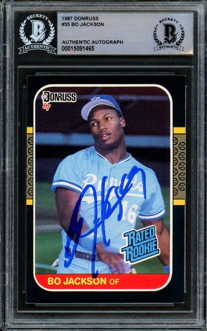 Bo Jackson Autographed 1986 Topps Traded Rookie Card #50T Kansas City  Royals Beckett BAS Stock #187368