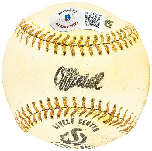 Gordon Gordy Pladson Autographed Official League Baseball Houston Astros  #44 Vintage Signature Beckett BAS QR #BH040983 - Mill Creek Sports