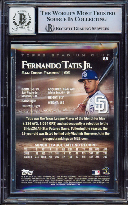 2019 Fernando Tatis, Jr. Game Worn San Diego Padres Rookie Blue