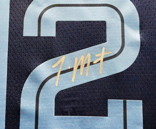 Memphis Grizzlies Ja Morant Autographed Blue Fanatics Jersey Size XL JSA  AC51605