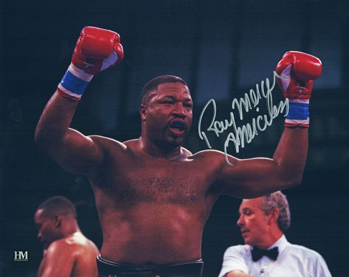 Ray Mercer Signed Boxing Arms Raised 8x10 Photo w/Merciless - Schwartz Authenticated