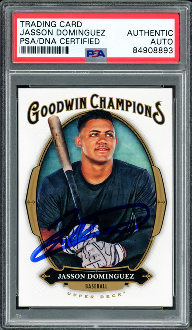 Jasson Dominguez Autographed 2020 Upper Deck Goodwin Champions Rookie Card  #95 New York Yankees PSA/DNA #84908886