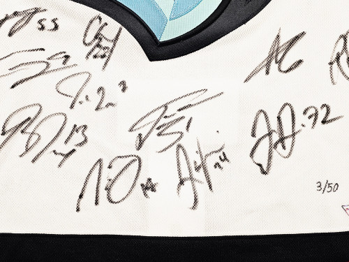 Philipp Grubauer Autographed Signed Seattle Kraken White Adidas Jersey  Inaugural Season Patch Fanatics Holo