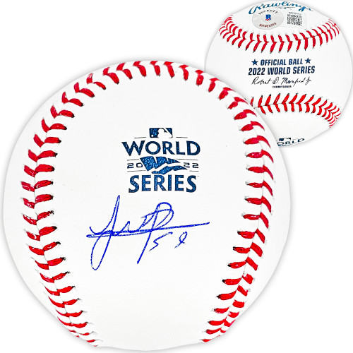 Framber Valdez Autographed Official 2022 World Series MLB Baseball Houston Astros Beckett BAS Witness Stock #215403