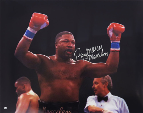 Ray Mercer Signed  Boxing Arms Raised 16x20 Photo w/Merciless - Schwartz Authenticated