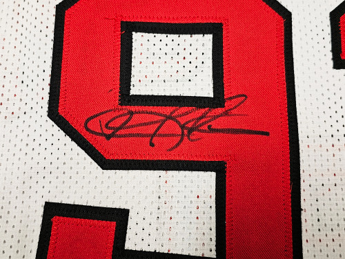 Chicago Bulls Dennis Rodman Autographed White Jersey 5x Champs JSA Stock  #215739