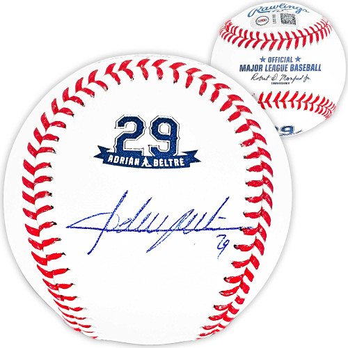 Adrian Beltre Autographed Official Retirement Logo MLB Baseball