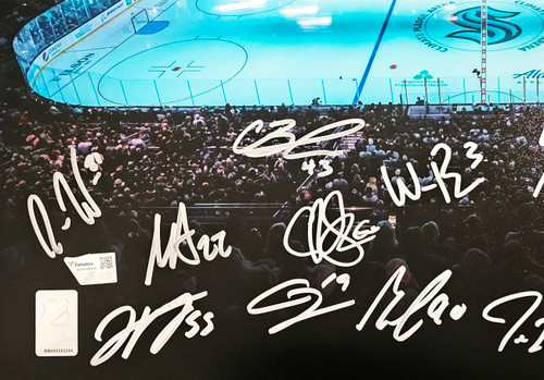 Seattle Kraken Inaugural Season Team Signed Autographed White Adidas Jersey  Size 54 With 24 Signatures Including Jordan Eberle, Jared McCann & Yanni