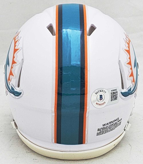 Zac Thomas Autographed Miami Dolphins White Speed Mini Helmet "HOF 2023" Beckett BAS Witness Stock #215335