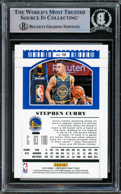 Stephen Curry Autographed 2020-21 Panini Select Blue Retail Card #57 Golden  State Warriors Beckett BAS Stock #216859