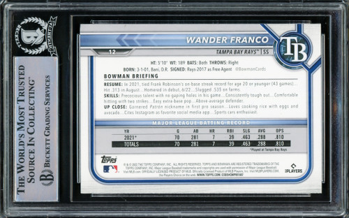 Wander Franco Autographed 2022 Topps Stars of MLB Rookie Card #SMLB-20  Tampa Bay Rays Beckett BAS Stock #216861 - Mill Creek Sports