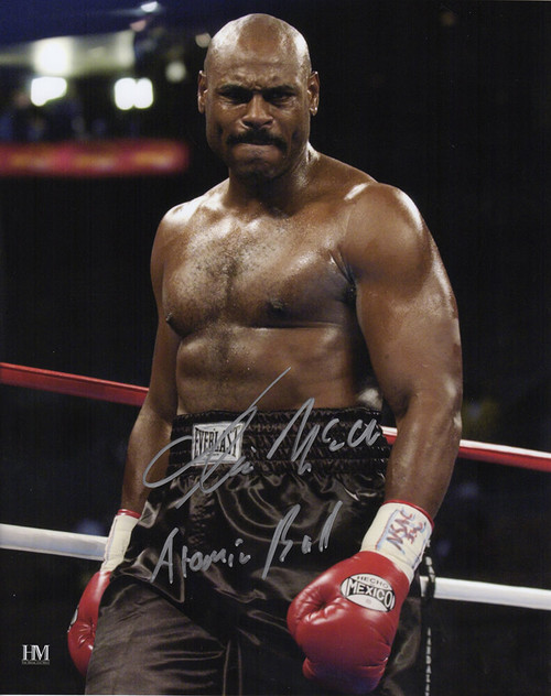 Oliver McCall Signed Boxing In Ring 8x10 Photo w/Atomic Bull - Schwartz Authenticated