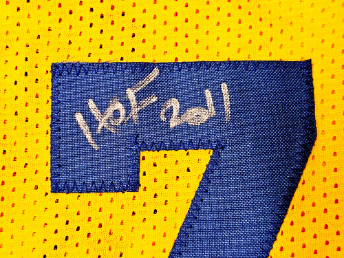 Golden State Warriors Chris Mullin, Tim Hardaway & Mitch Richmond  Autographed White Jersey Run TMC HOF Beckett BAS Witness Stock #216816