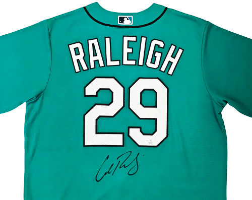 Seattle Mariners Julio Rodriguez Autographed Teal Nike Jersey Size L