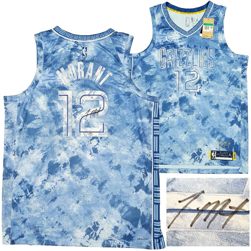 Memphis Grizzlies Ja Morant Autographed Dark Blue Nike Icon Edition Swingman  Jersey Size 52 Beckett BAS QR Stock #218579
