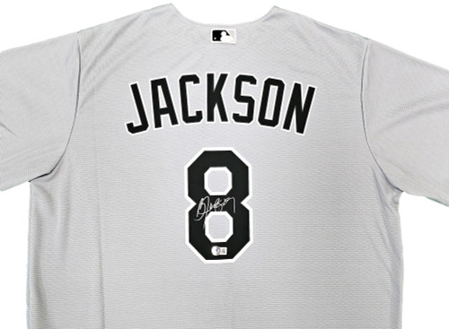 Kansas City Royals Bo Jackson Autographed Light Blue Nike Jersey Size L Beckett BAS Witness