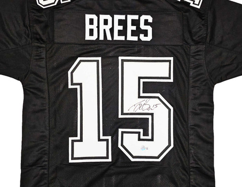 Purdue Boilermakers Drew Brees Autographed Black Jersey Beckett BAS Witness!