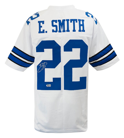 Emmitt Smith Autographed Dallas Custom Navy E Smith Football Jersey - BAS