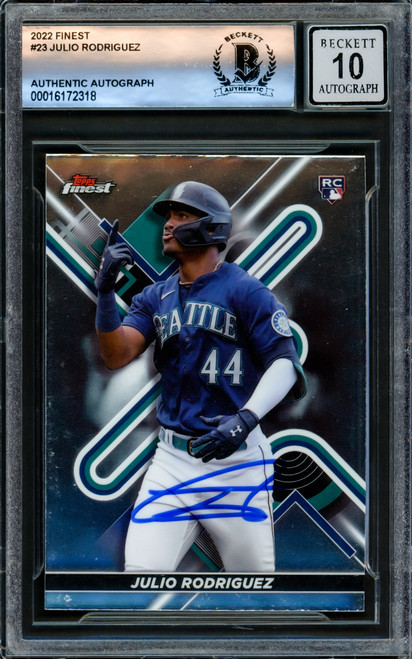 Julio Rodriguez Autographed 2022 Topps Stars of MLB Rookie Card #SMLB-87  Seattle Mariners Auto Grade Gem Mint 10 Beckett BAS Stock #216656