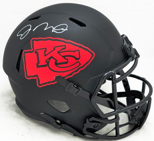 Joe Montana Autographed Kansas City Chiefs Eclipse Black Full Size Replica Speed Helmet Beckett BAS #Y11606