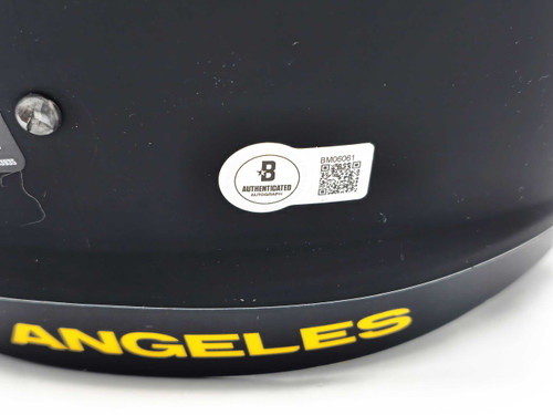 Kyren Williams Autographed Los Angeles Rams Eclipse Black Full Size Speed Replica Helmet Beckett BAS Witness Stock #224746