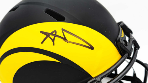 Aaron Donald Autographed Los Angeles Rams Eclipse Black Full Size Speed Replica Helmet Beckett BAS Witness