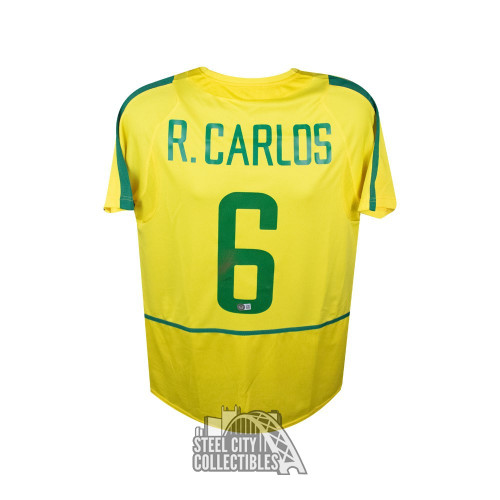 Roberto Carlos Autographed Brazil Nike Soccer Jersey - BAS