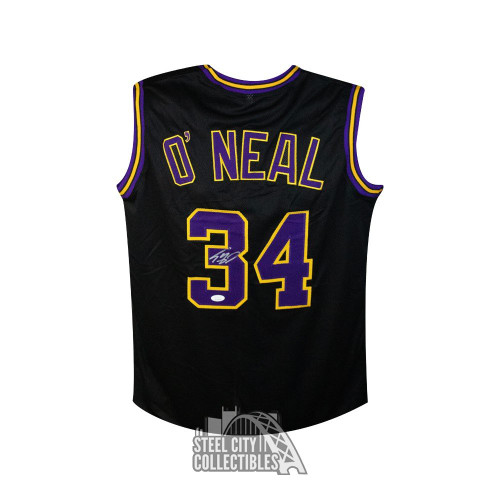 Shaquille O'Neal Autographed Los Angeles Black Custom Basketball Jersey - JSA COA