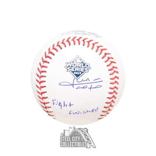 Juan Soto “Fight Finished” Signed Official 2019 World Series Baseball – Beckett BAS Certified