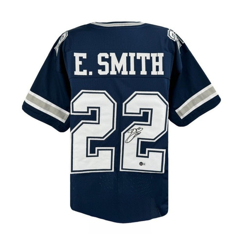 Emmitt Smith Autographed Dallas Cowboys Navy Jersey - BAS