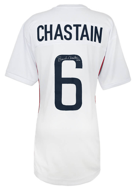 Brandi Chastain Signed White Custom Soccer Jersey - Schwartz Authenticated