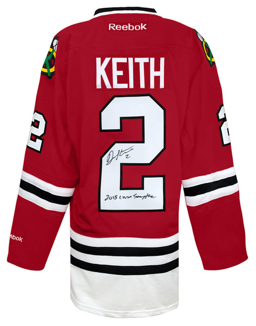 Duncan Keith Signed Chicago Blackhawks Red Reebok Premier Hockey Jersey w/2015 Conn Smythe - Schwartz Authenticated