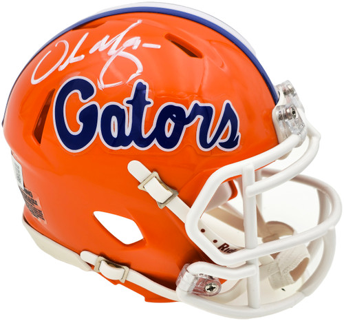 Urban Meyer Autographed Florida Gators Orange Speed Mini Helmet Beckett BAS Witness Stock #230114