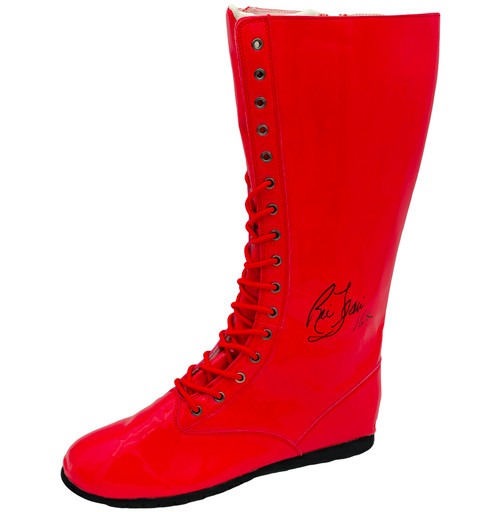 Ric Flair Autographed Red Left Footed Boot WWE "16x" JSA Stock #228119