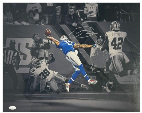 Odell Beckham Jr Autographed New York Giants 16x20 Photo - JSA (One Handed Catch)