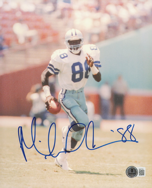 Michael Irvin Autographed 8x10 Photo Dallas Cowboys Beckett BAS QR #BM37754