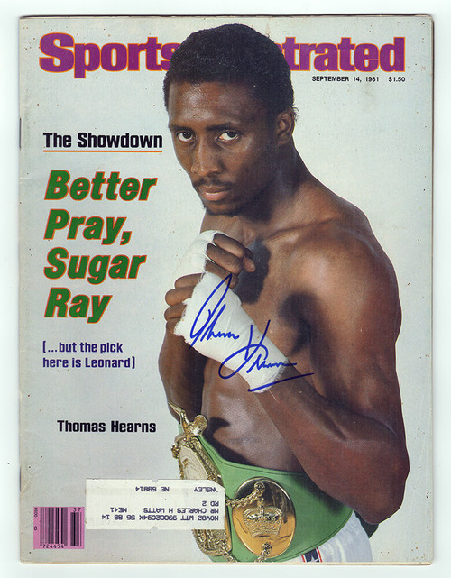 Thomas Hearns Signed Sports Illustrated 'Better Pray, Sugar Ray' September 14, 1981 Original Magazine - Schwartz Authenticated