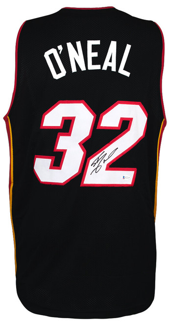 Miami Heat Shaquille O'Neal Signed Black  Jersey - Beckett