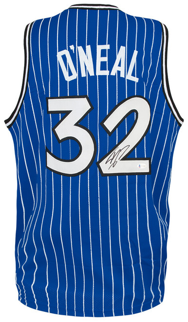 Orlando Magic Shaquille O'Neal Signed Blue Throwback Jersey - Beckett