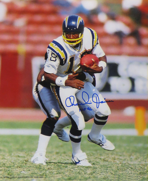 Charlie Joiner Signed Chargers Running With Football 16x20 Photo w/HOF'96 - Schwartz Authenticated