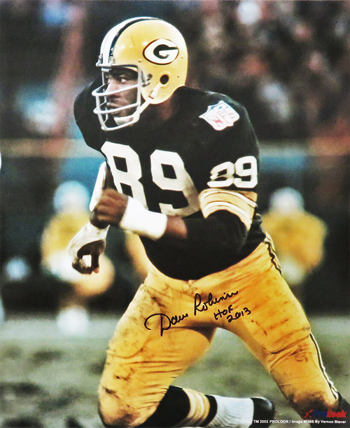 Dave Robinson Signed Green Bay Packers Action 16x20 Photo w/HOF 2013 - Schwartz Authenticated