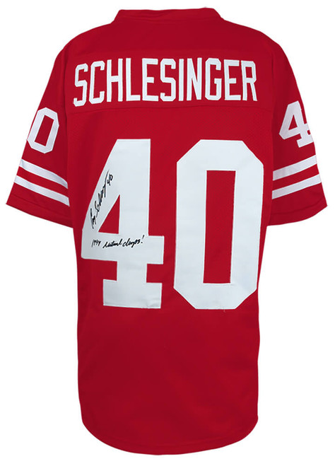 Nebraska Cornhuskers Cory Schlesinger Signed Red Jersey w/1999 National Champs - Schwartz Authenticated