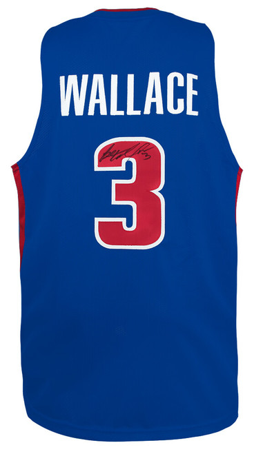 Detroit Pistons Ben Wallace Signed Blue Jersey - Schwartz Authenticated