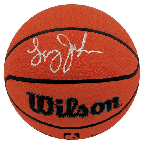 Larry Johnson Signed Wilson Indoor/Outdoor NBA Basketball - Schwartz Authenticated
