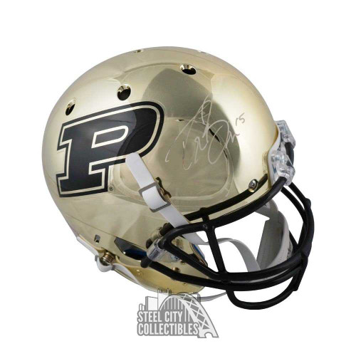 Drew Brees Autographed Purdue Boilermakers Chrome Full-Size Football Helmet - BAS COA