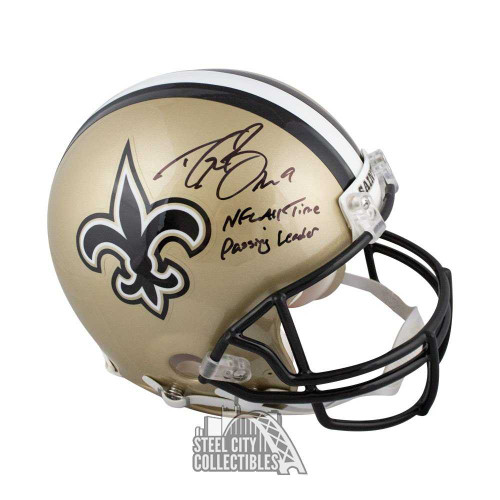 Drew Brees NFL All Time Passing Leader Autographed Saints Authentic F/S Helmet BAS