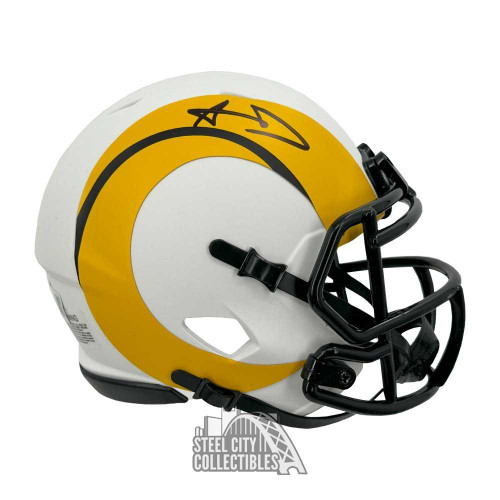 Aaron Donald Autographed Los Angeles Lunar Eclipse Mini Football Helmet - BAS